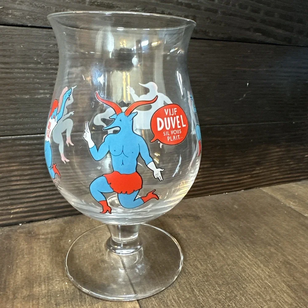 Duvel Tulip Beer Glass Limited Edition 2010 by Artist Piet‎ Parra Signed ~Etched